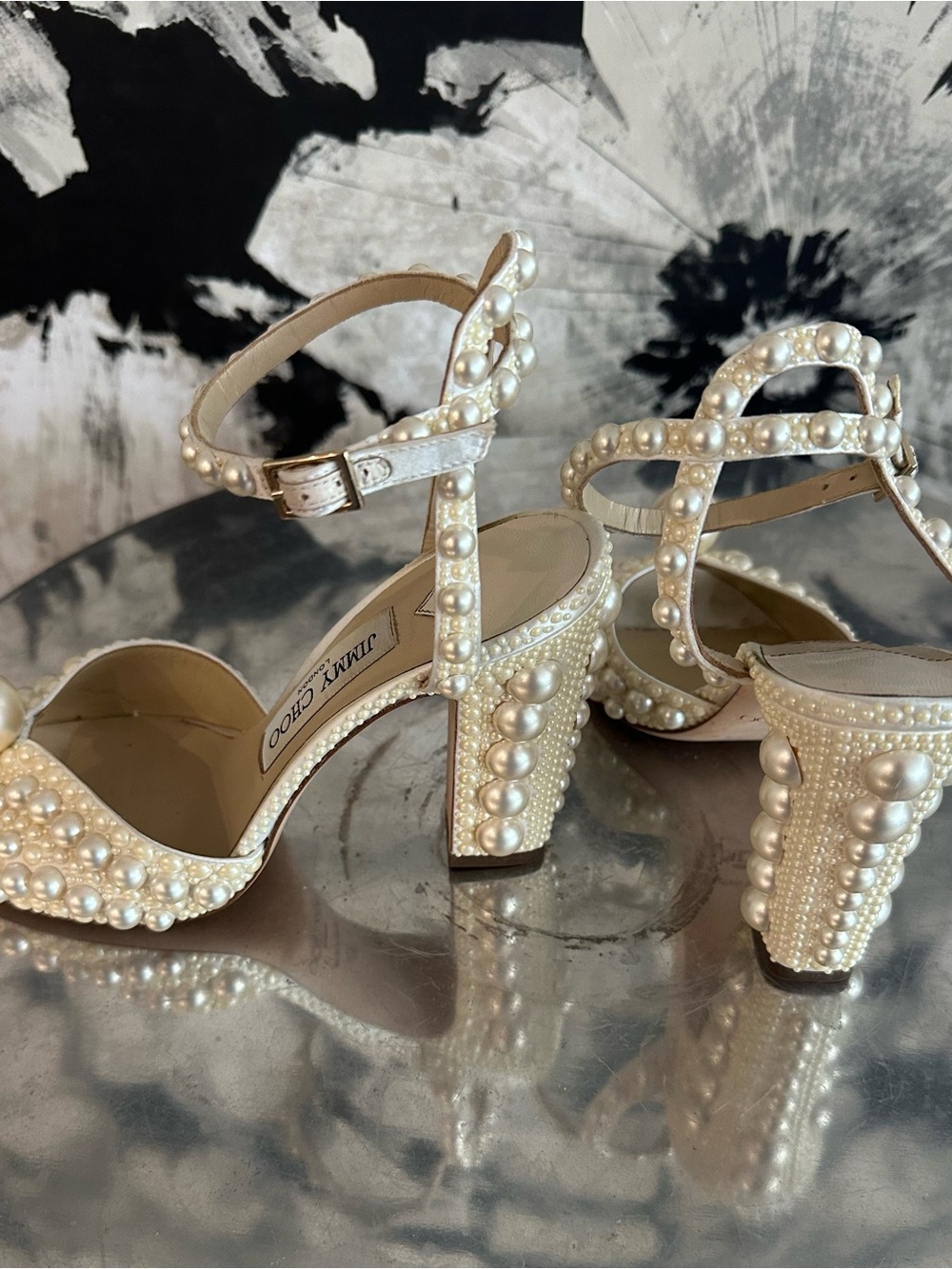Jimmy Choo Sacaría 100 pearl embellished heels - Picture 2 of 13